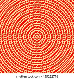 Abstract repeated stylized red circles background. Creative wallpaper. Vector illustration
