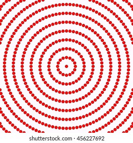 Abstract repeated stylized red circles background. Creative wallpaper. Vector illustration