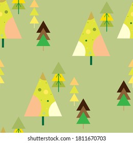 Abstract repeating Christmas background. Seamless Christmas tree pattern