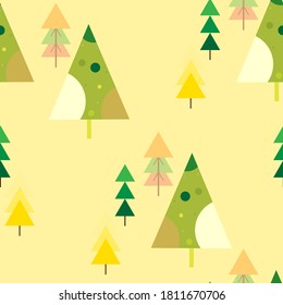 Abstract repeating Christmas background. Seamless Christmas tree pattern
