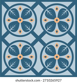 Abstract Repeating Flower Motif Vector