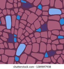 Abstract repeating geometric background with chaotic texture. Irregular blocks pattern. Seamless paving stone, stained glass mosaic tracery. 