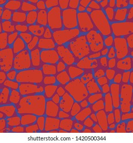 Abstract repeating geometric background with chaotic texture. Irregular blocks pattern. Seamless paving stone, stained glass mosaic tracery. 