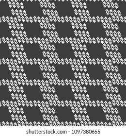 Abstract repeating geometric background from the crossed sticks. Vector grid motif.