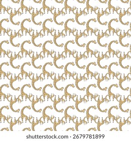 An abstract repeating pattern featuring a scattered arrangement of light blue and gray irregular shapes across a clean white surface.