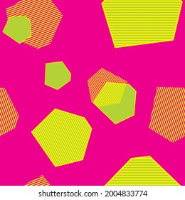 Abstract repeating pattern of abstract geometric shapes and lines