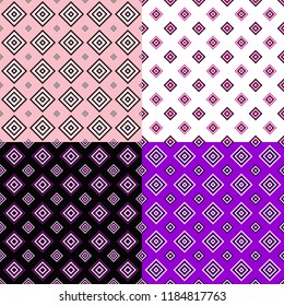 Abstract repeating pattern set - vector square background graphic