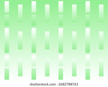 Abstract repeating rectangle pattern. Vertical rectangle dash pattern. Gradient between light green and white.