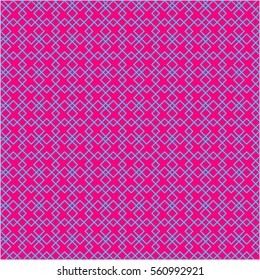 Abstract repeating seamless pink squares vector pattern on blue background