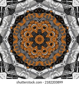 Abstract repeating triangle kaleidoscope mandala pattern wallpaper design