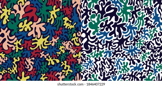 Abstract repeats seamless pattern. Military camouflage pattern. Repeats background for fabric or other types of design. Vector illustration for ads, menu and web banner designs