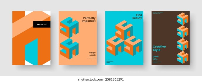 Abstract Report Layout. Geometric Brochure Template. Isolated Book Cover Design. Banner. Business Presentation. Poster. Background. Flyer. Pamphlet. Brand Identity. Catalog. Handbill. Magazine