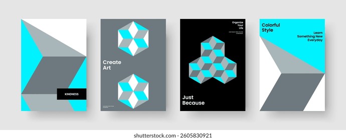 Abstract Report Layout. Geometric Poster Design. Isolated Book Cover Template. Business Presentation. Brochure. Flyer. Background. Banner. Pamphlet. Brand Identity. Handbill. Leaflet. Magazine