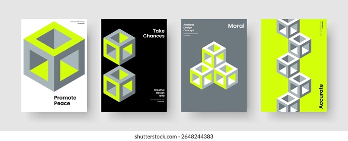 Abstraktes Berichtslayout. Isolierte Bannervorlage. Geometrisches Flyer-Design. Buchumschlag. Hintergrund. Poster. Broschüre. Geschäftspräsentation. Notebook. Katalog. Packungsbeilage. Werbung. Portfolio
