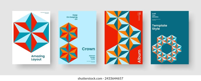 Abstract Report Template. Geometric Brochure Design. Isolated Business Presentation Layout. Banner. Poster. Background. Book Cover. Flyer. Advertising. Catalog. Journal. Magazine. Pamphlet
