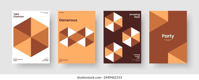 Abstrakte Vorlage des Berichts. Isoliertes Broschürendesign. Geometrisches Banner-Layout. Hintergrund. Geschäftspräsentation. Flyer. Buchumschlag. Poster. Werbung. Katalog. Broschüre. Portfolio. Notizbuch