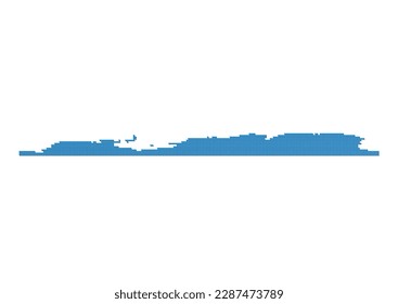 An abstract representation of Antarctica, vector Antarctica map made using a mosaic of blue dots with shadows. Illlustration suitable for digital editing and large size prints.