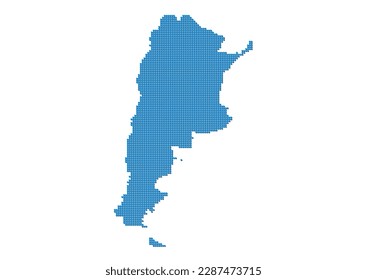 Una representación abstracta de Argentina, vector Argentina mapa hecho con un mosaico de puntos azules con sombras. Ilustración adecuada para la edición digital y las impresiones de gran tamaño.