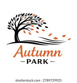 Abstract representation of autumnal change with wind-swept foliage. Ideal for seasonal promotions and nature-themed branding.