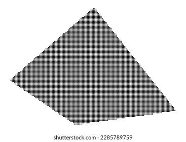 An abstract representation of Bajo Nuevo Bank using a mosaic of black dots. Illlustration suitable for digital editing and large size prints.