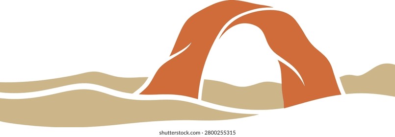 Abstract representation of a bridge over water with flowing sand, symbolizing connection and nature