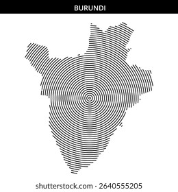 Abstract representation of Burundi featuring concentric lines.