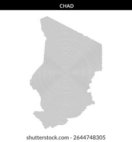 Abstract representation of Chad with concentric circular lines.