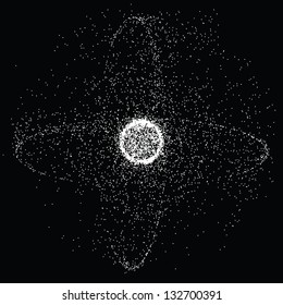 Abstract representation of chaos in the universe. Vector illustration.