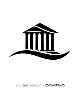 An Abstract Representation of a Classical Bank Building With Pillars