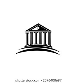 An Abstract Representation of a Classical Bank Building With Pillars