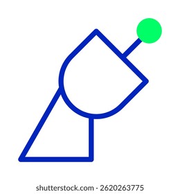 Abstract representation of communication technology with a green dot accent