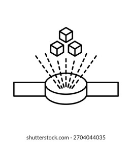 Abstract representation of data cubes emerging from a source