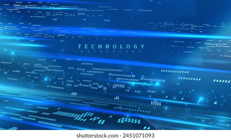 An abstract representation of a data stream in shades of blue, symbolizing information flow in the digital age with a dynamic technological aesthetic.