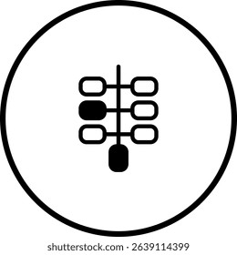 Abstract Representation of a Database Structure Inside a Circular Frame Design