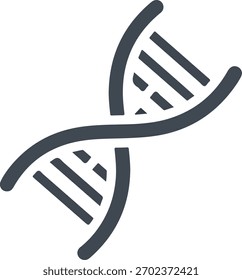 Abstract representation of a DNA double helix structure in a deep navy blue color against a stark white background symbolizing genetics biotechnology