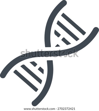 Abstract representation of a DNA double helix structure in a deep navy blue color against a stark white background symbolizing genetics biotechnology