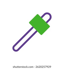 Abstract representation of a dropper in contrasting colors, simple and modern
