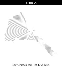 Abstract representation of Eritrea's map featuring lines.