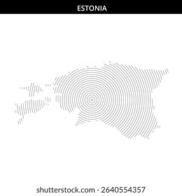 Abstract representation of Estonia shaped in spiral lines.