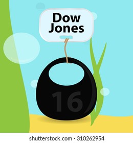 An abstract representation of the fall of the Dow Jones.