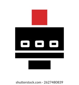 Abstract representation featuring geometric shapes with distinctive colors distribution