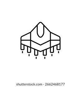 Abstract Representation Of Flying Vehicle Using Lines And Shapes