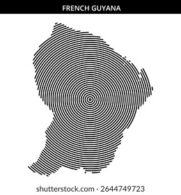 Abstract representation of French Guiana using spiral patterns.
