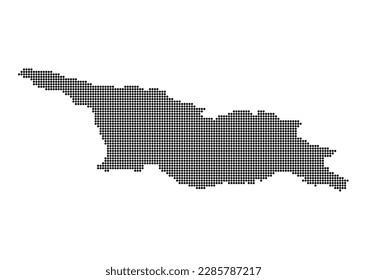 An abstract representation of Georgia,Georgia map made using a mosaic of black dots. Illlustration suitable for digital editing and large size prints.