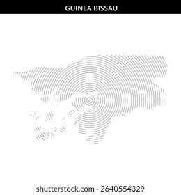Abstract representation of Guinea Bissau using concentric lines.