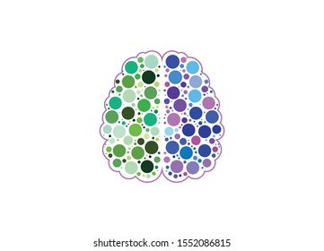 Abstract Representation of the Human Brain Depicting Cognitive Functions, Intelligence, and Mental Processes through a Colorful Arrangement of Circles