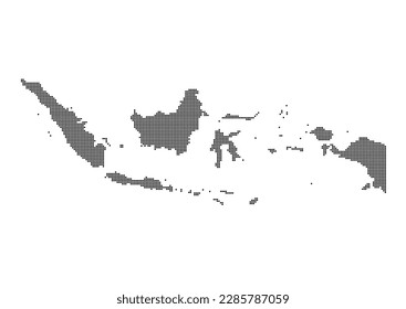 Una representación abstracta de Indonesia, Indonesia mapa hecho usando un mosaico de puntos negros. Ilustración adecuada para la edición digital y las impresiones de gran tamaño.