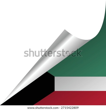 Abstract representation of the Kuwaiti flag with a peeling effect.