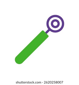 Abstract representation of a lollipop or a magnifying glass concept icon