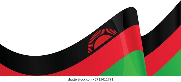 Abstract representation of the Malawian flag with vibrant colors.